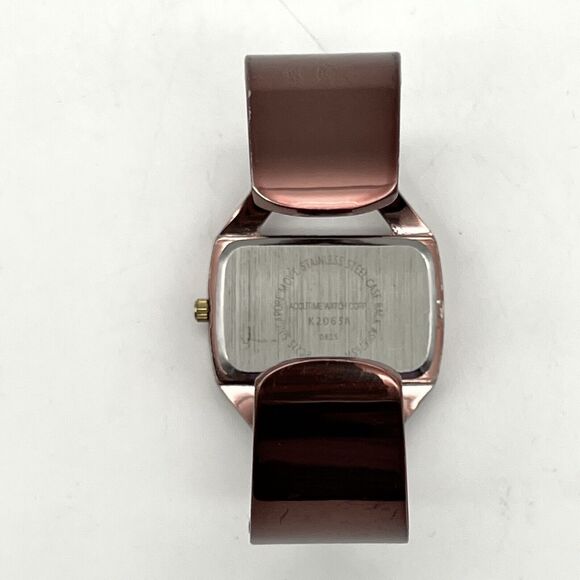 Vivani Women's Brown Gold Tone Square Face Analog Cuff Bracelet Watch Working - Picture 8 of 11